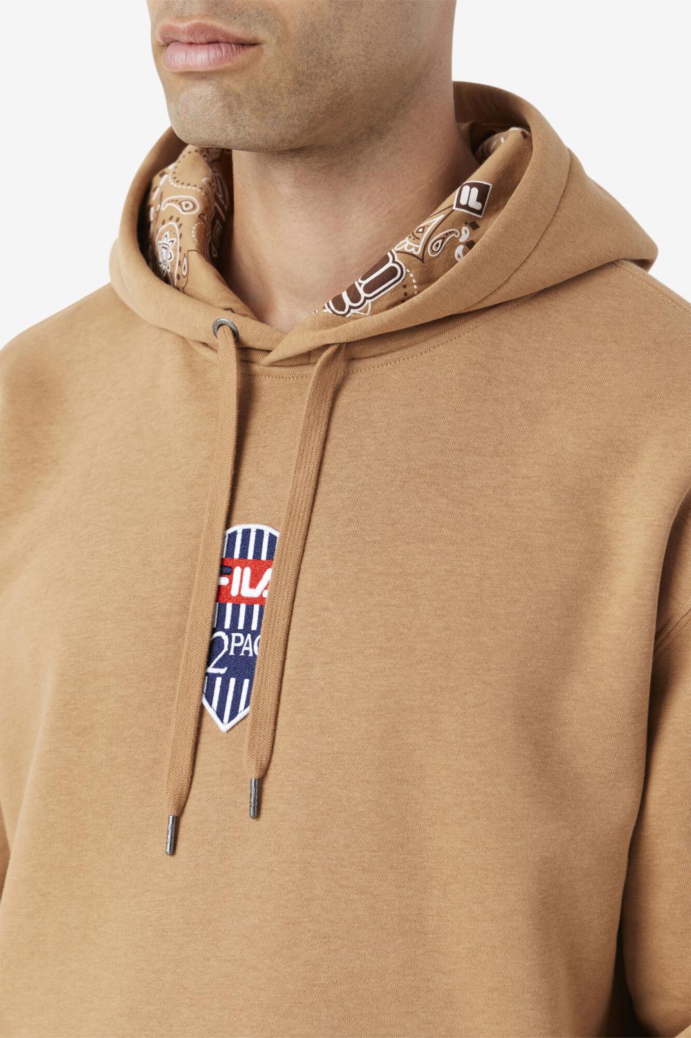 Men Sweatshirts &amp; Hoodies | FILA 2Pac Patch Hoodie 227 TOBACCO BROWN