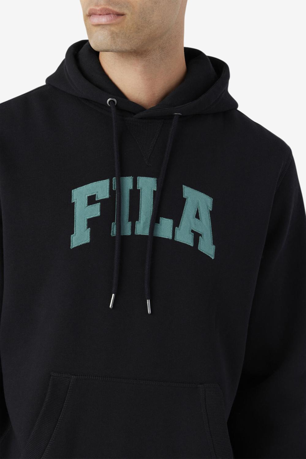Men Sweatshirts &amp; Hoodies | FILA Brook Hoodie 001 BLACK / BLUE SPRUCE