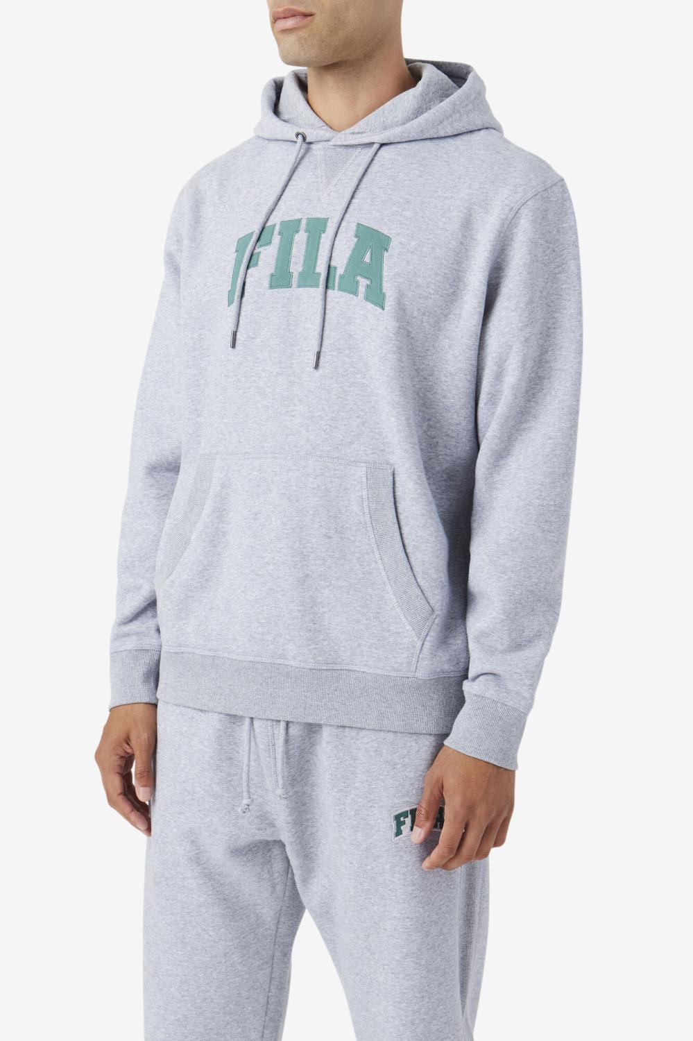 Men Sweatshirts &amp; Hoodies | FILA Brook Hoodie 064 LIGHT GREY MARL / BLUE SPRUCE
