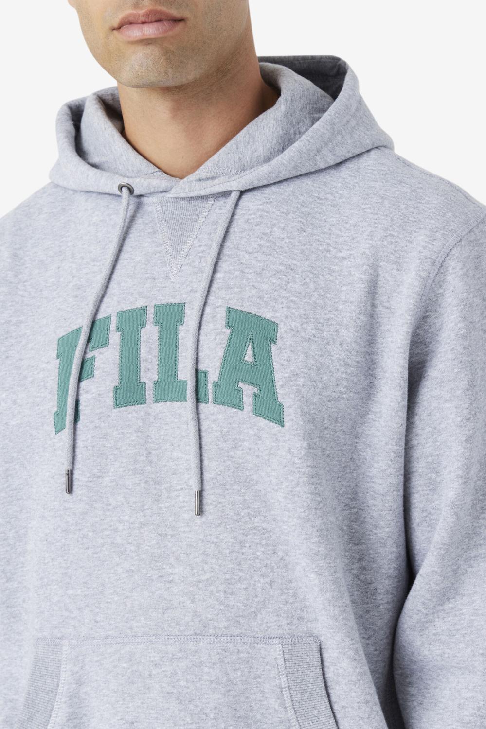 Men Sweatshirts &amp; Hoodies | FILA Brook Hoodie 064 LIGHT GREY MARL / BLUE SPRUCE