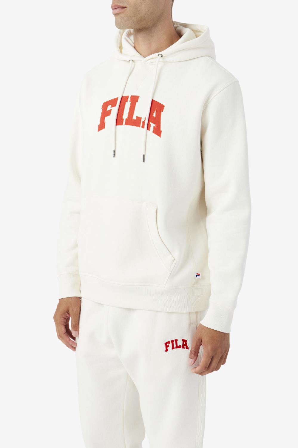 Men Sweatshirts &amp; Hoodies | FILA Brook Hoodie 132 GARDENIA / FIERY RED