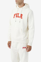 Men Sweatshirts &amp; Hoodies | FILA Brook Hoodie 132 GARDENIA / FIERY RED