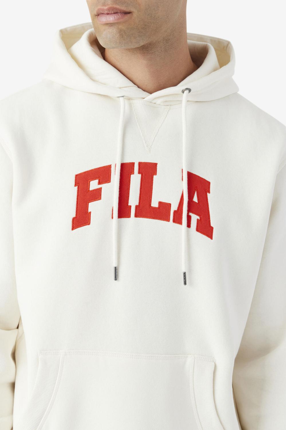 Men Sweatshirts &amp; Hoodies | FILA Brook Hoodie 132 GARDENIA / FIERY RED