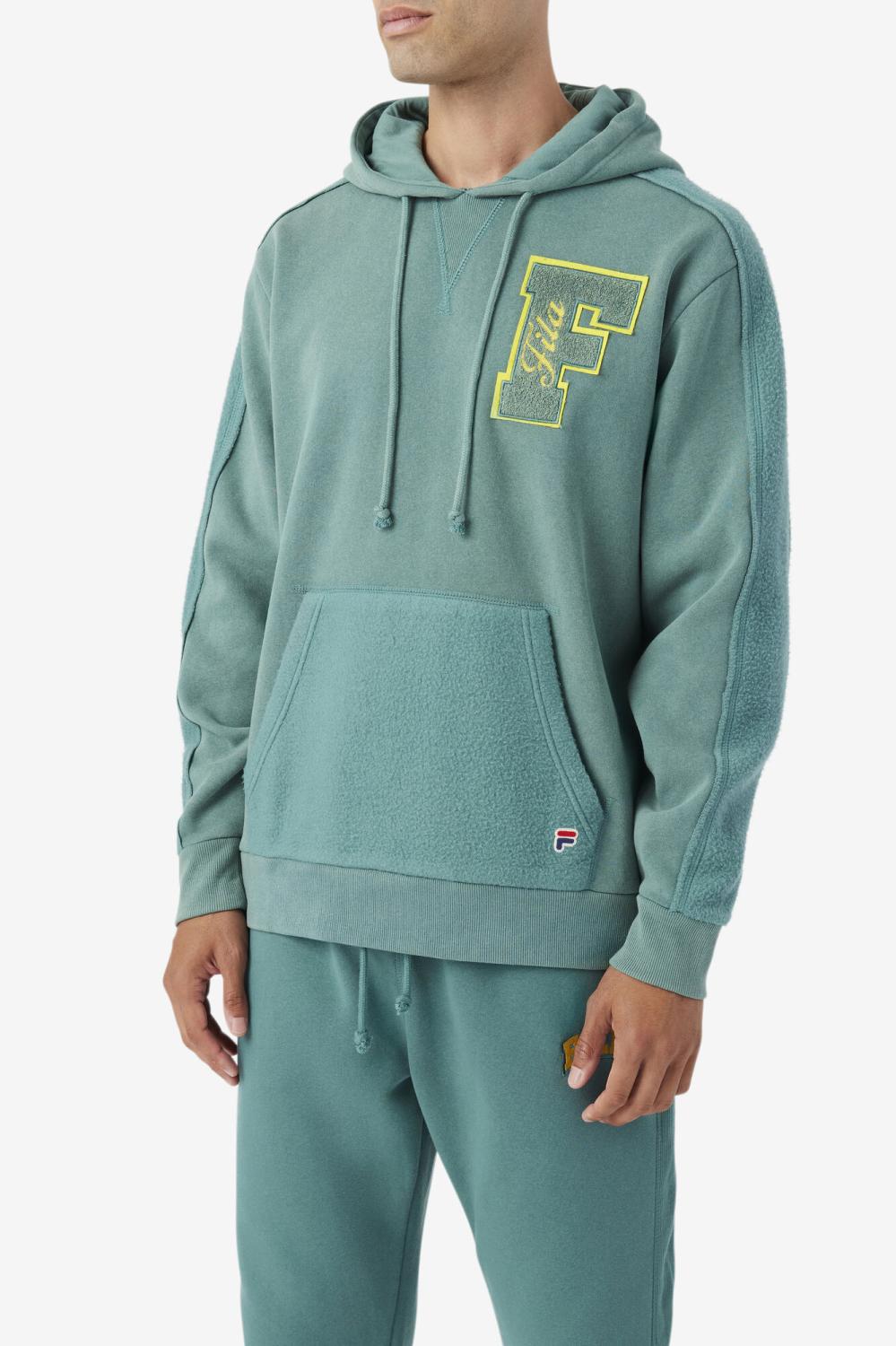 Men Sweatshirts &amp; Hoodies | FILA Bryson Vintage Wash Hoodie 320 BLUE SPRUCE / MIMOSA