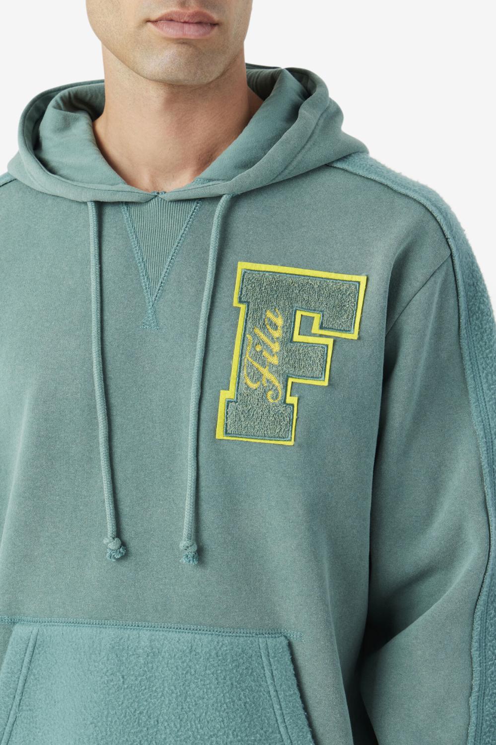 Men Sweatshirts &amp; Hoodies | FILA Bryson Vintage Wash Hoodie 320 BLUE SPRUCE / MIMOSA