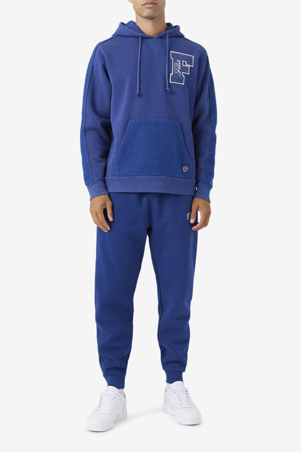 Men Sweatshirts &amp; Hoodies | FILA Bryson Vintage Wash Hoodie 475 TWILIGHT BLUE / GARDENIA