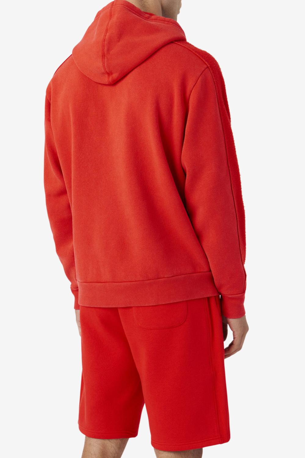 Men Sweatshirts &amp; Hoodies | FILA Bryson Vintage Wash Hoodie 625 FIERY RED / TWILIGHT BLUE
