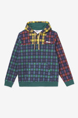 Men Sweatshirts &amp; Hoodies | FILA Dorm Plaid Hoodie 990 JUNE BUG / RHUBARB / FILA NAVY