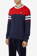 Men Sweatshirts &amp; Hoodies | FILA Everly Sweater 410 PEACOAT / RED / WHITE