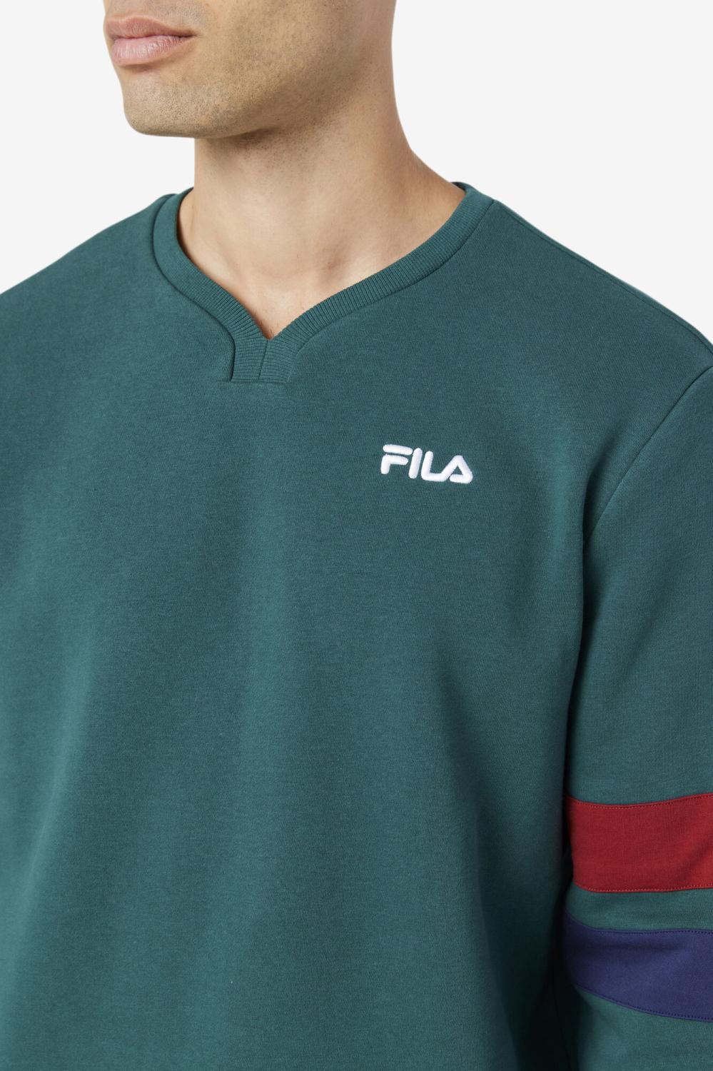 Men Sweatshirts &amp; Hoodies | FILA Faneel Crew 990 JUNE BUG / RHUBARB / PEACOAT