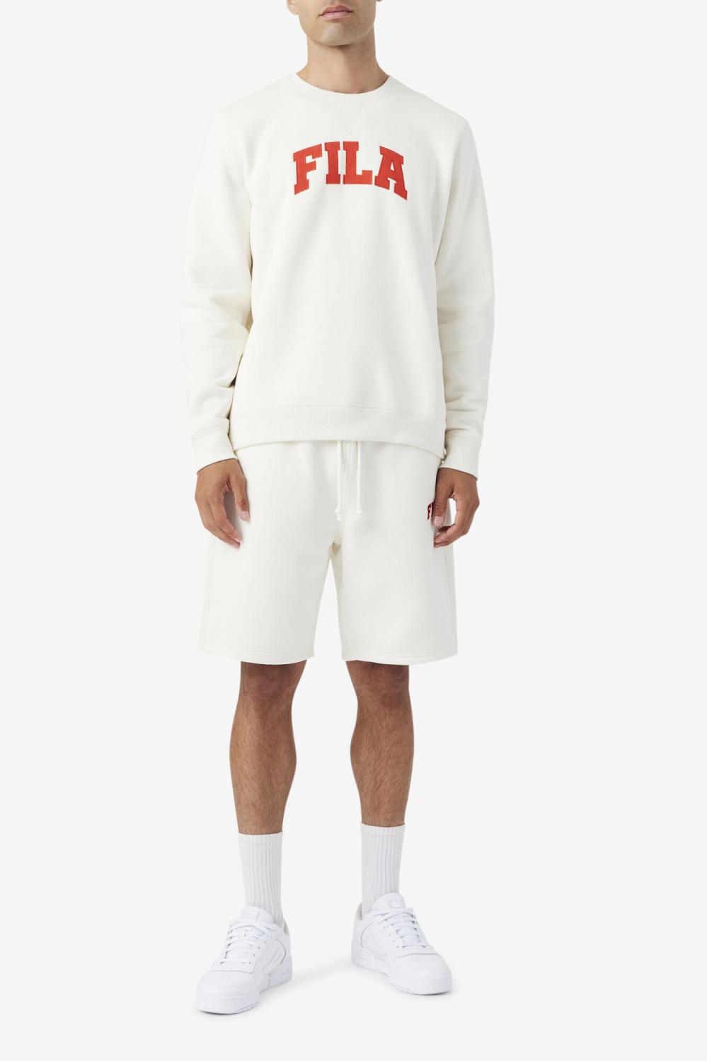 Men Sweatshirts &amp; Hoodies | FILA Kory Crewneck Sweatshsirt 132 GARDENIA / FIERY RED