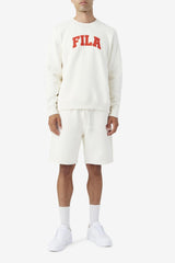 Men Sweatshirts &amp; Hoodies | FILA Kory Crewneck Sweatshsirt 132 GARDENIA / FIERY RED