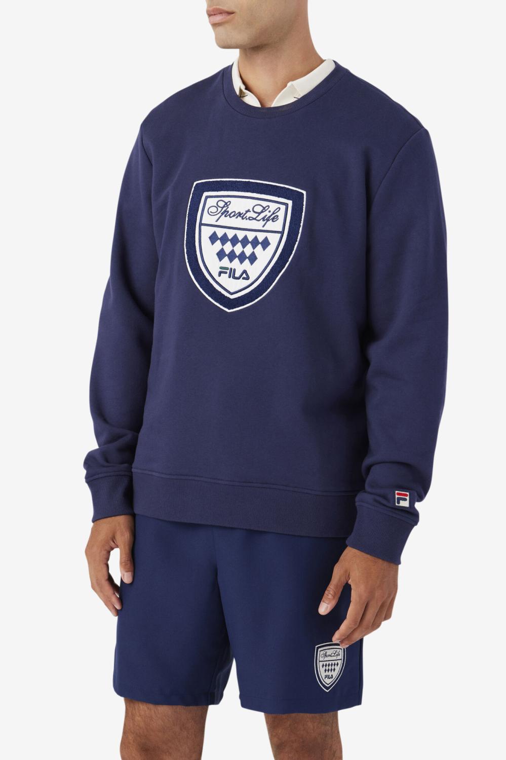 Men Sweatshirts &amp; Hoodies | FILA Kush Crew 410 FILA NAVY / GARDENIA / JUNE BUG