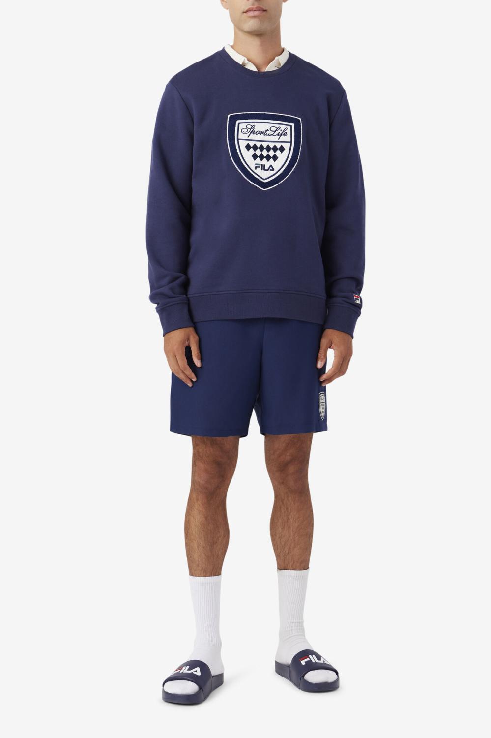 Men Sweatshirts &amp; Hoodies | FILA Kush Crew 410 FILA NAVY / GARDENIA / JUNE BUG