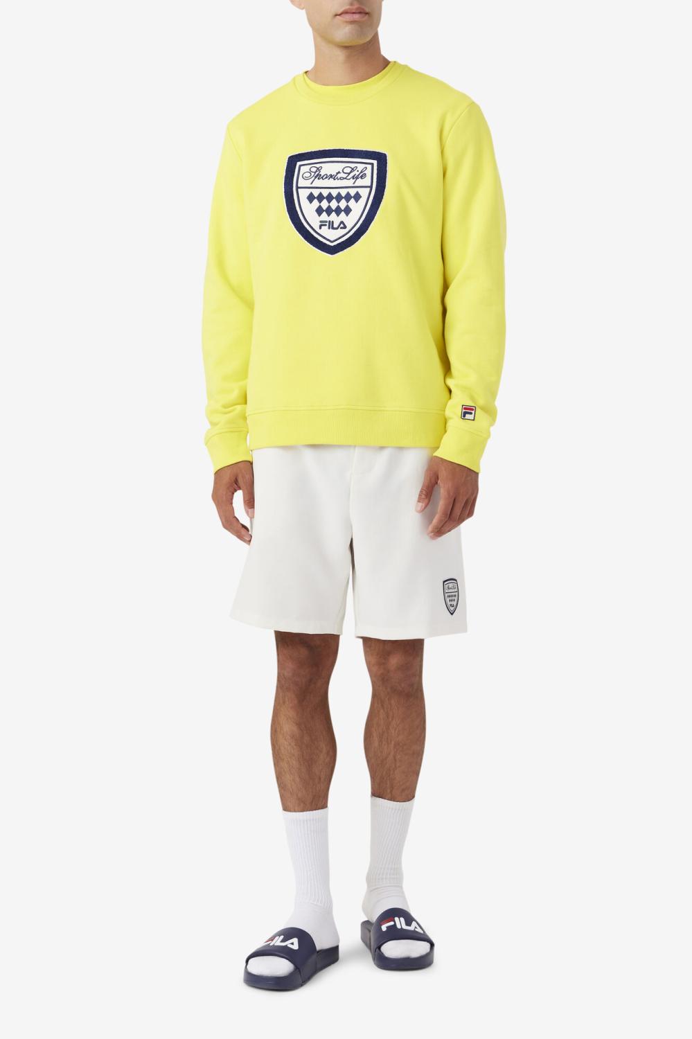 Men Sweatshirts &amp; Hoodies | FILA Kush Crew 723 BLAZING YELLOW / FILA NAVY / GARDENIA