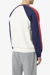 Men Sweatshirts &amp; Hoodies | FILA Nestor Crew 077 WHISPER WHITE / PEACOAT / RED