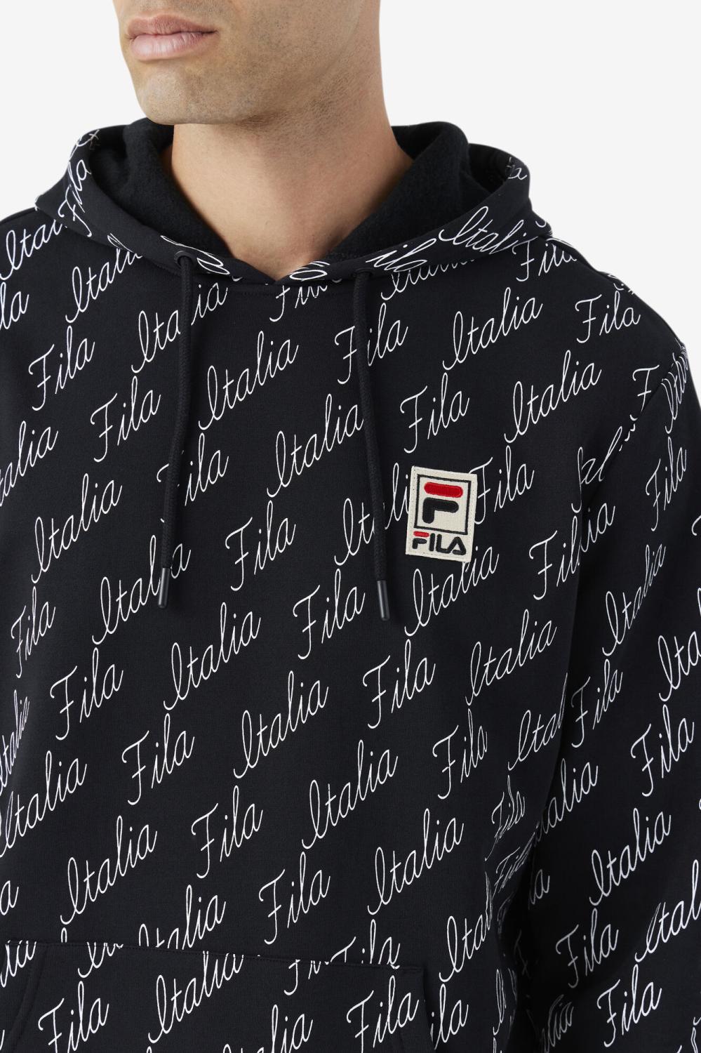 Men Sweatshirts &amp; Hoodies | FILA Nim Hoodie 001 BLACK / GARDENIA