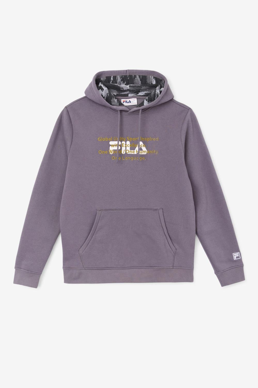 Men Sweatshirts &amp; Hoodies | FILA Rondot Hoodie 078 THUNDERSTORM / WHITE / GOLDEN OLIVE