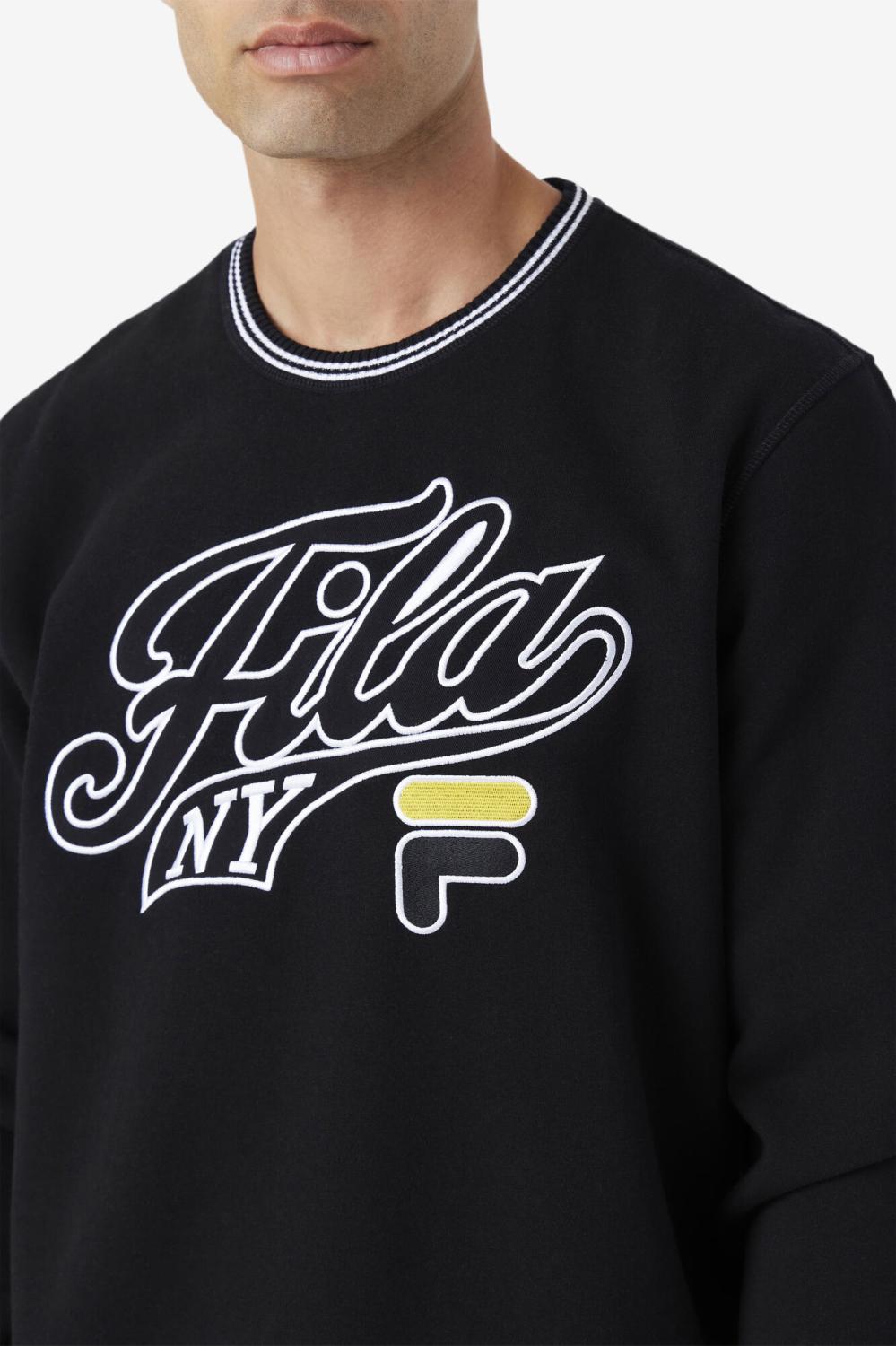 Men Sweatshirts &amp; Hoodies | FILA Taylor Crewneck Sweatshirt 001 BLACK / WHITE / MIMOSA