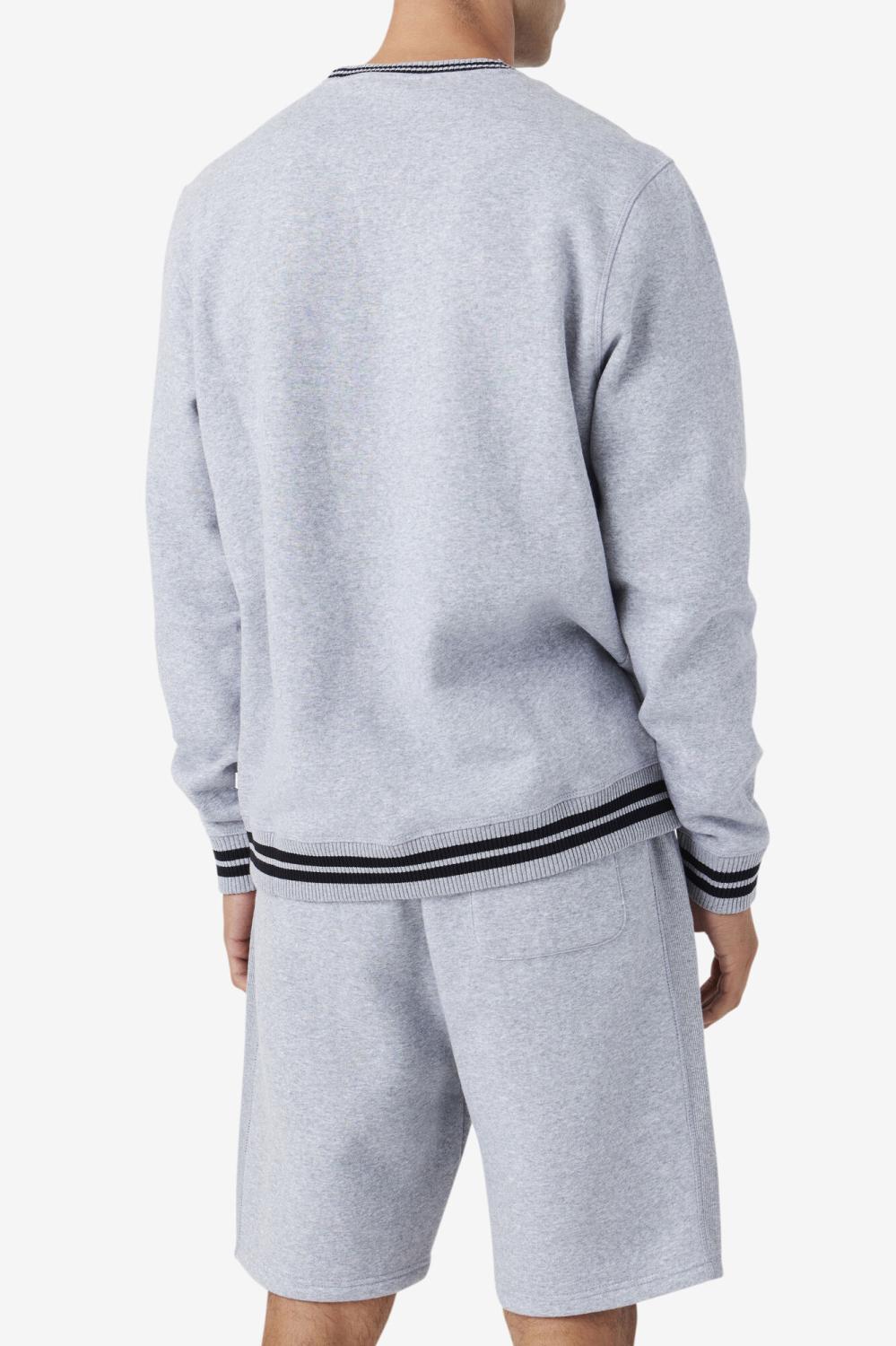 Men Sweatshirts &amp; Hoodies | FILA Taylor Crewneck Sweatshirt 064 LIGHT GREY MARL / BLACK / MIMOSA