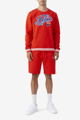 Men Sweatshirts &amp; Hoodies | FILA Taylor Crewneck Sweatshirt 625 FIERY RED / TWILIGHT BLUE / WHITE