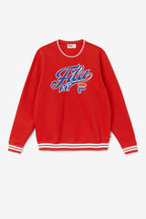 Men Sweatshirts &amp; Hoodies | FILA Taylor Crewneck Sweatshirt 625 FIERY RED / TWILIGHT BLUE / WHITE