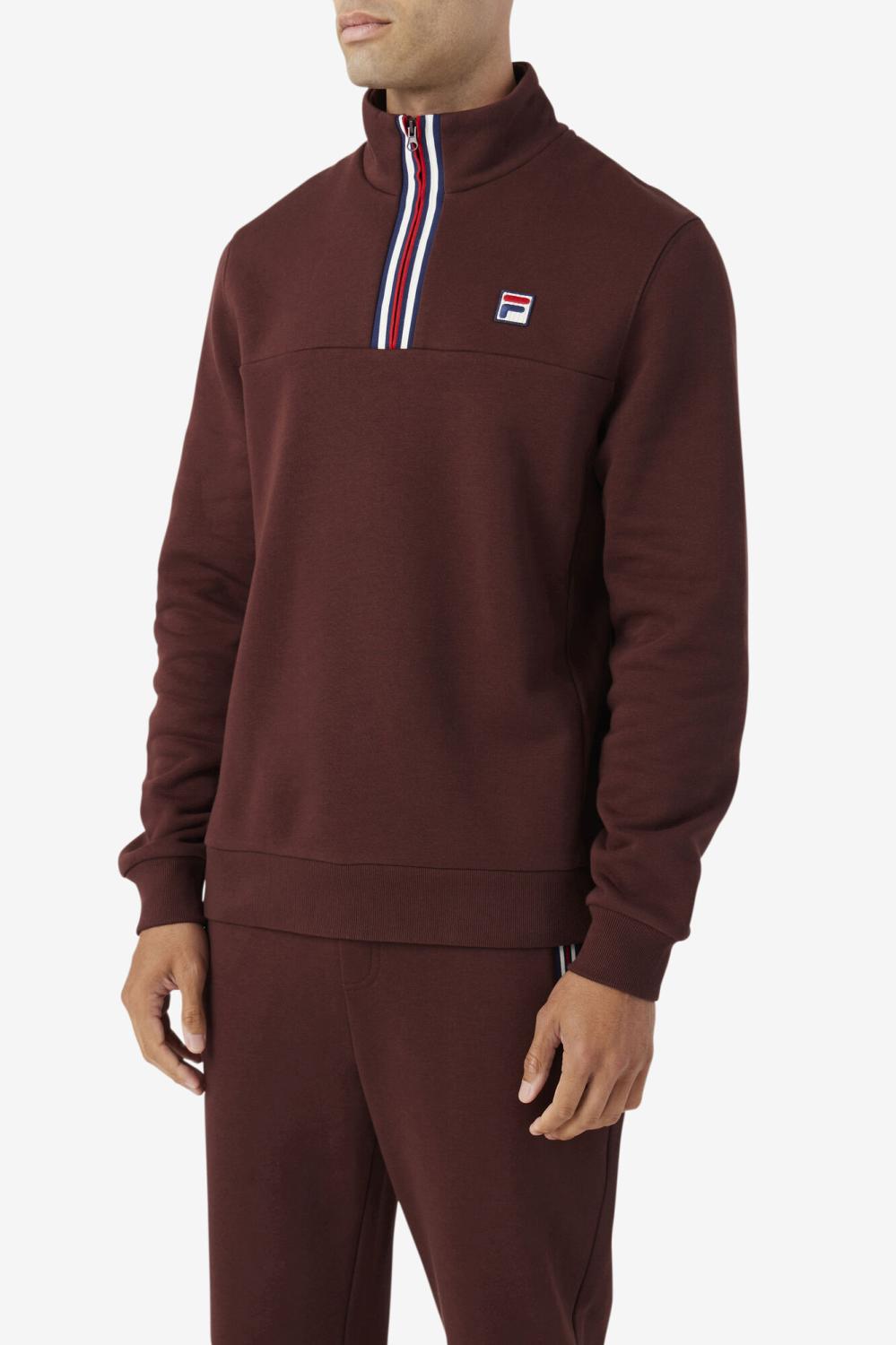 Men Sweatshirts &amp; Hoodies | FILA Weston Half Zip 206 BROWN STONE