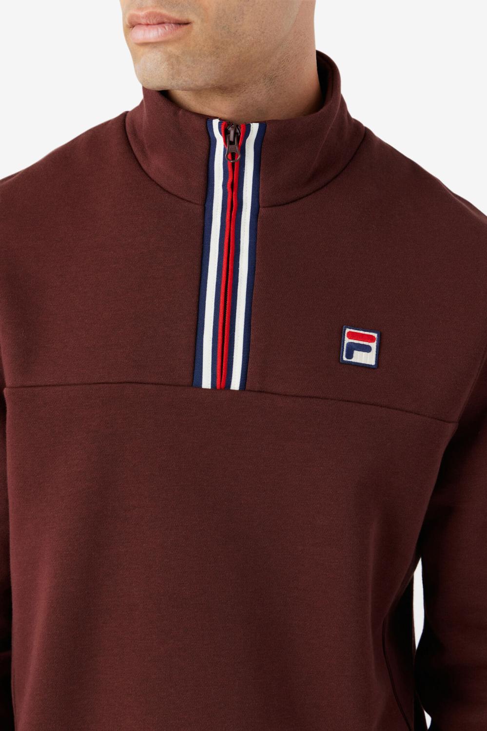 Men Sweatshirts &amp; Hoodies | FILA Weston Half Zip 206 BROWN STONE