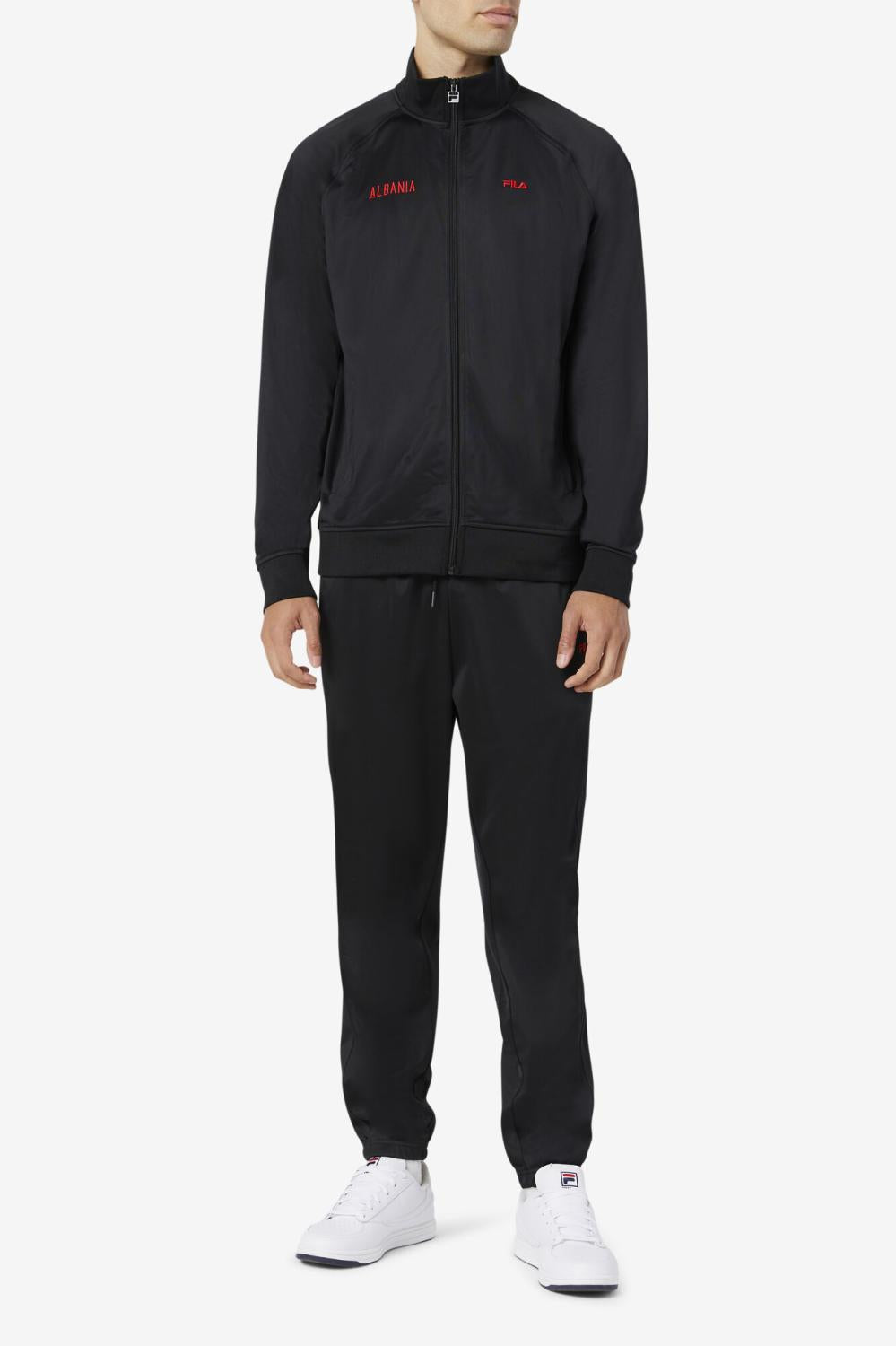 Men Sweatsuits &amp; Tracksuits | FILA Albania Track Jacket 001 BLACK / RED