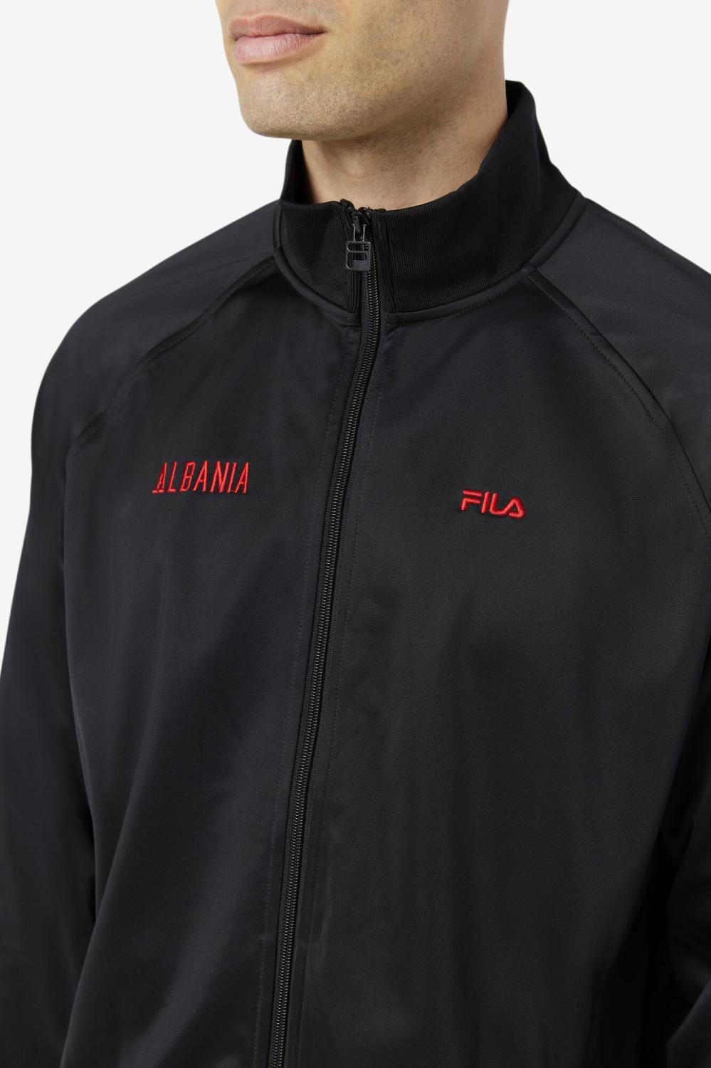 Men Sweatsuits &amp; Tracksuits | FILA Albania Track Jacket 001 BLACK / RED