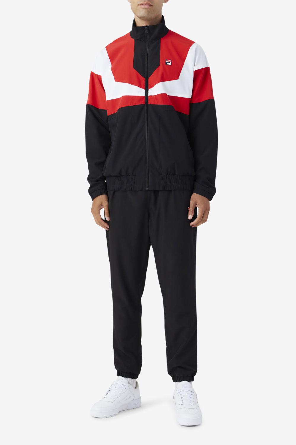 Men Sweatsuits &amp; Tracksuits | FILA Amar Track Jacket 002 BLACK / FILA RED / WHITE