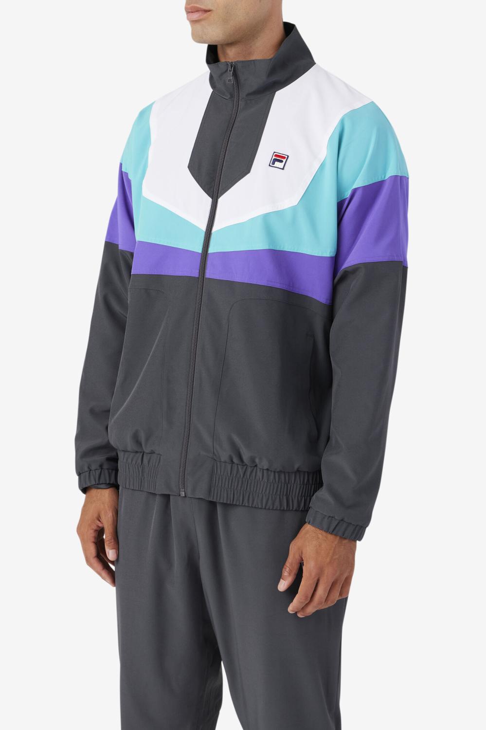 Men Sweatsuits &amp; Tracksuits | FILA Amar Track Jacket 050 DARK SHADOW / ELECTRIC PURPLE / CERAMIC / WHITE