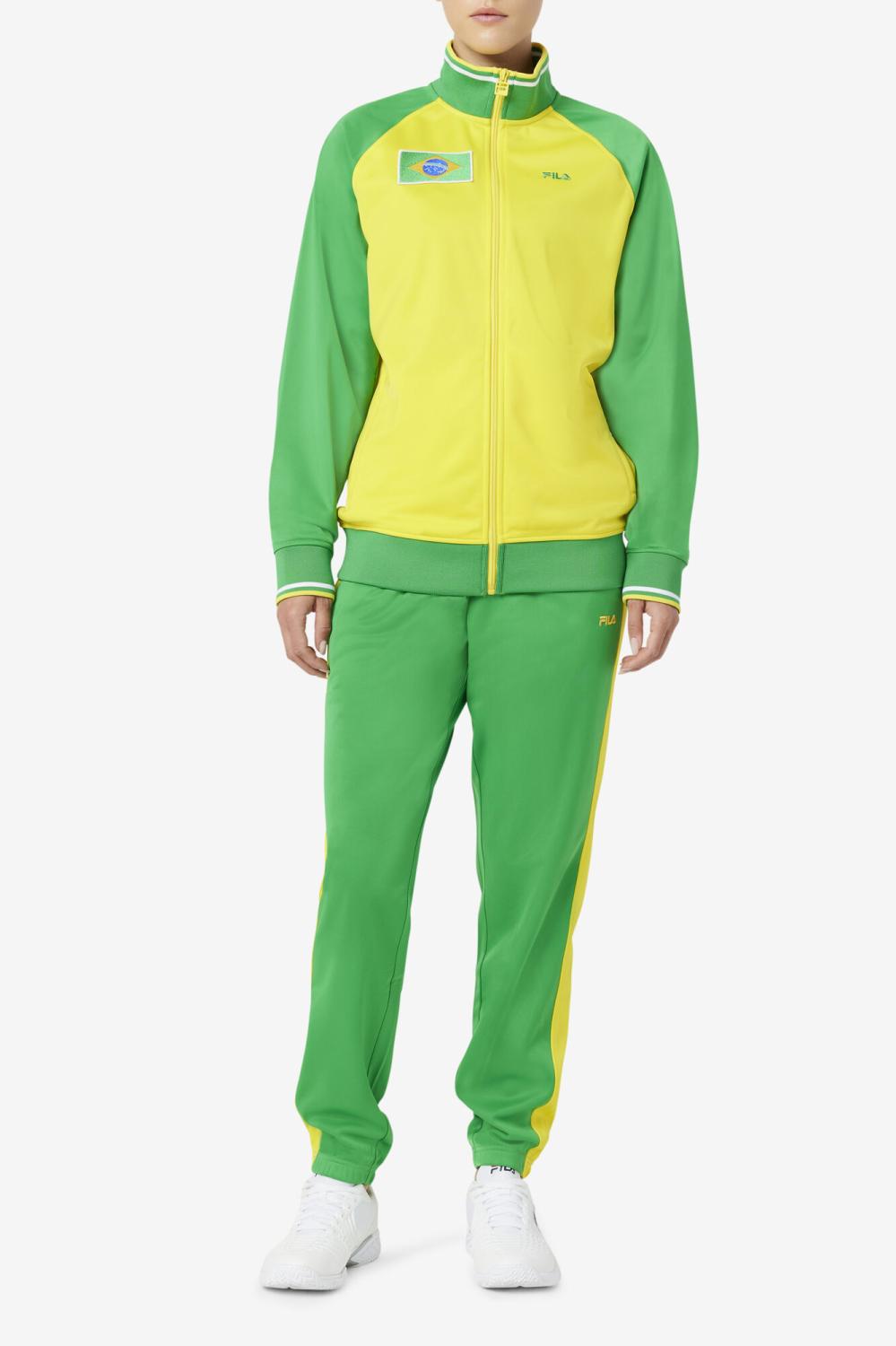 Men Sweatsuits &amp; Tracksuits | FILA Brazil Track Pant 331 FERN GREEN / CYBER YELLOW