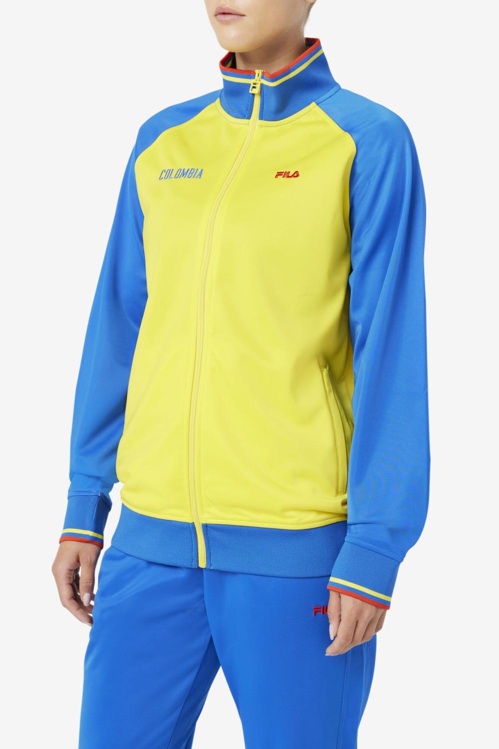 Men Sweatsuits &amp; Tracksuits | FILA Colombia Track Jacket 704 VIBRANT YELLOW / LAPIS BLUE / FIERY RED