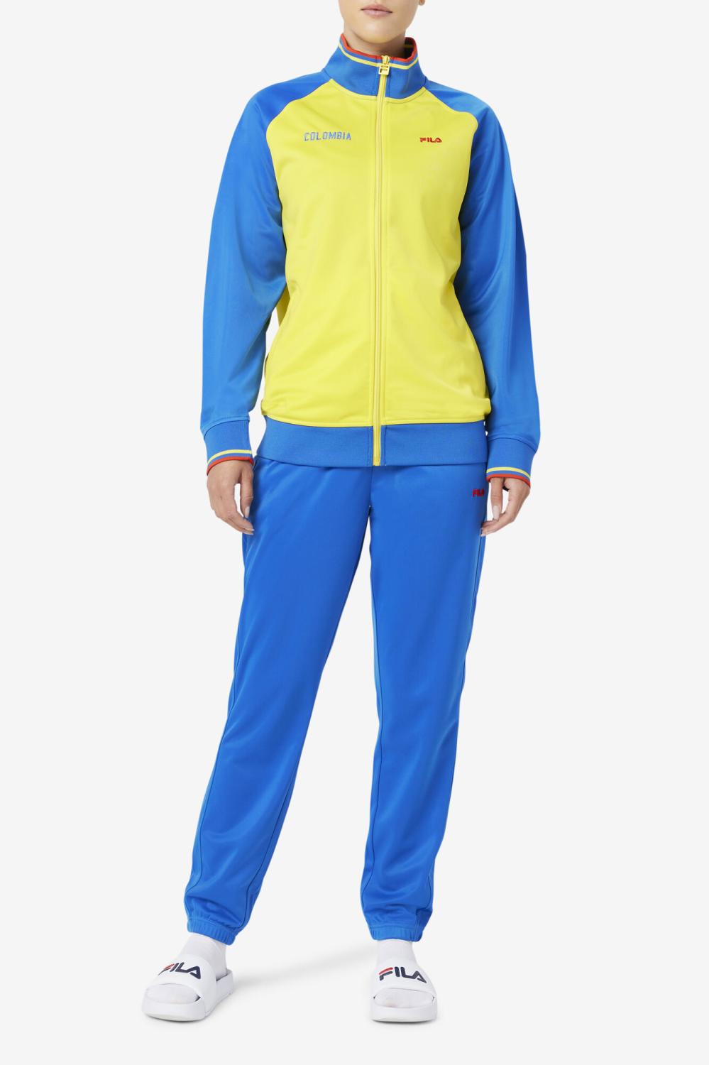 Men Sweatsuits &amp; Tracksuits | FILA Colombia Track Jacket 704 VIBRANT YELLOW / LAPIS BLUE / FIERY RED