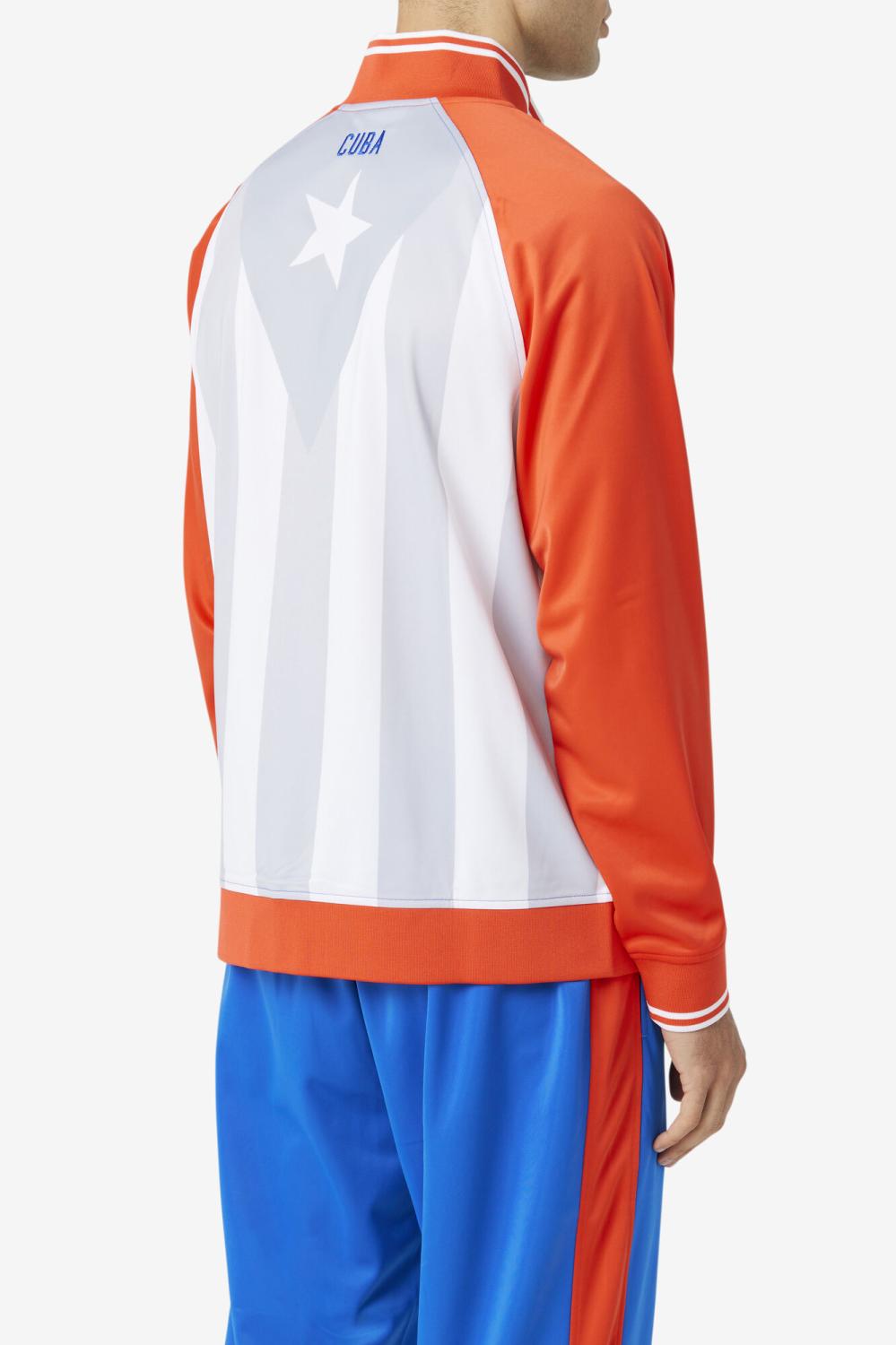 Men Sweatsuits &amp; Tracksuits | FILA Cuba Track Jacket 625 FIERY RED / WHITE / PRINCESS BLUE