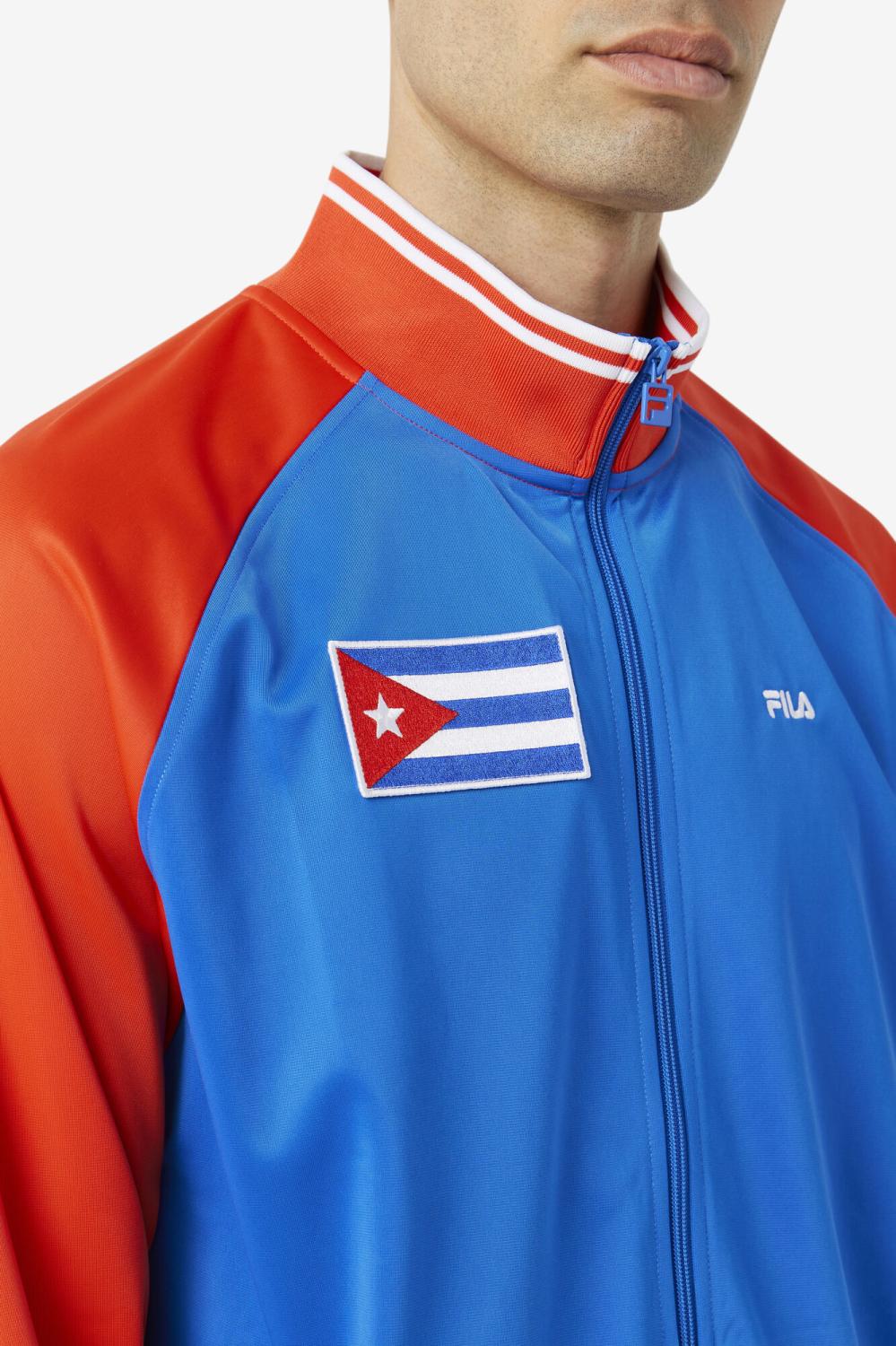 Men Sweatsuits &amp; Tracksuits | FILA Cuba Track Jacket 625 FIERY RED / WHITE / PRINCESS BLUE