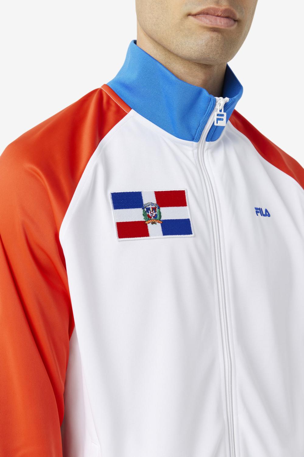 Men Sweatsuits &amp; Tracksuits | FILA Dominican Republic Track Jacket 625 FIERY RED / WHITE / PRINCESS BLUE