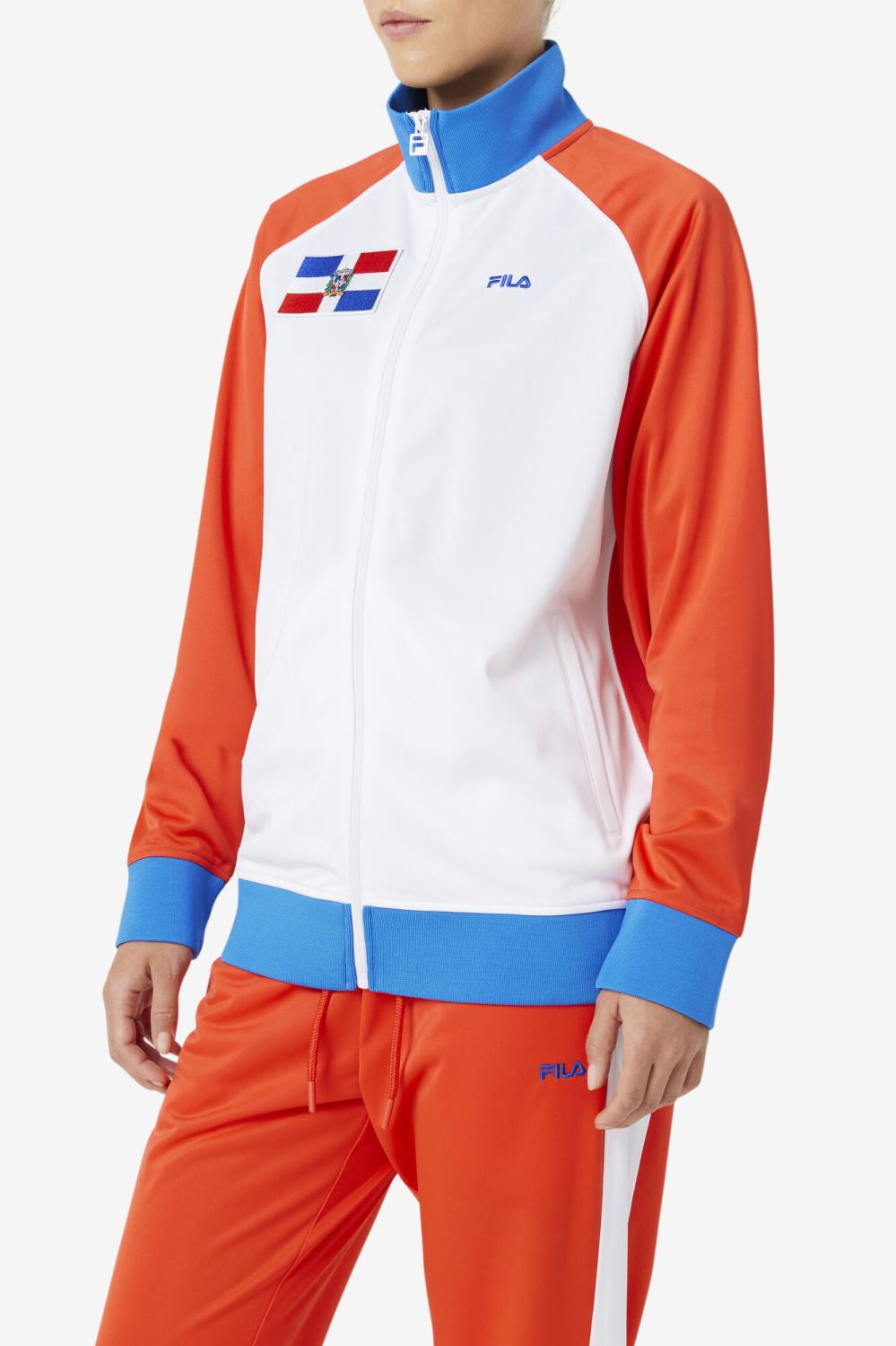 Men Sweatsuits &amp; Tracksuits | FILA Dominican Republic Track Jacket 625 FIERY RED / WHITE / PRINCESS BLUE