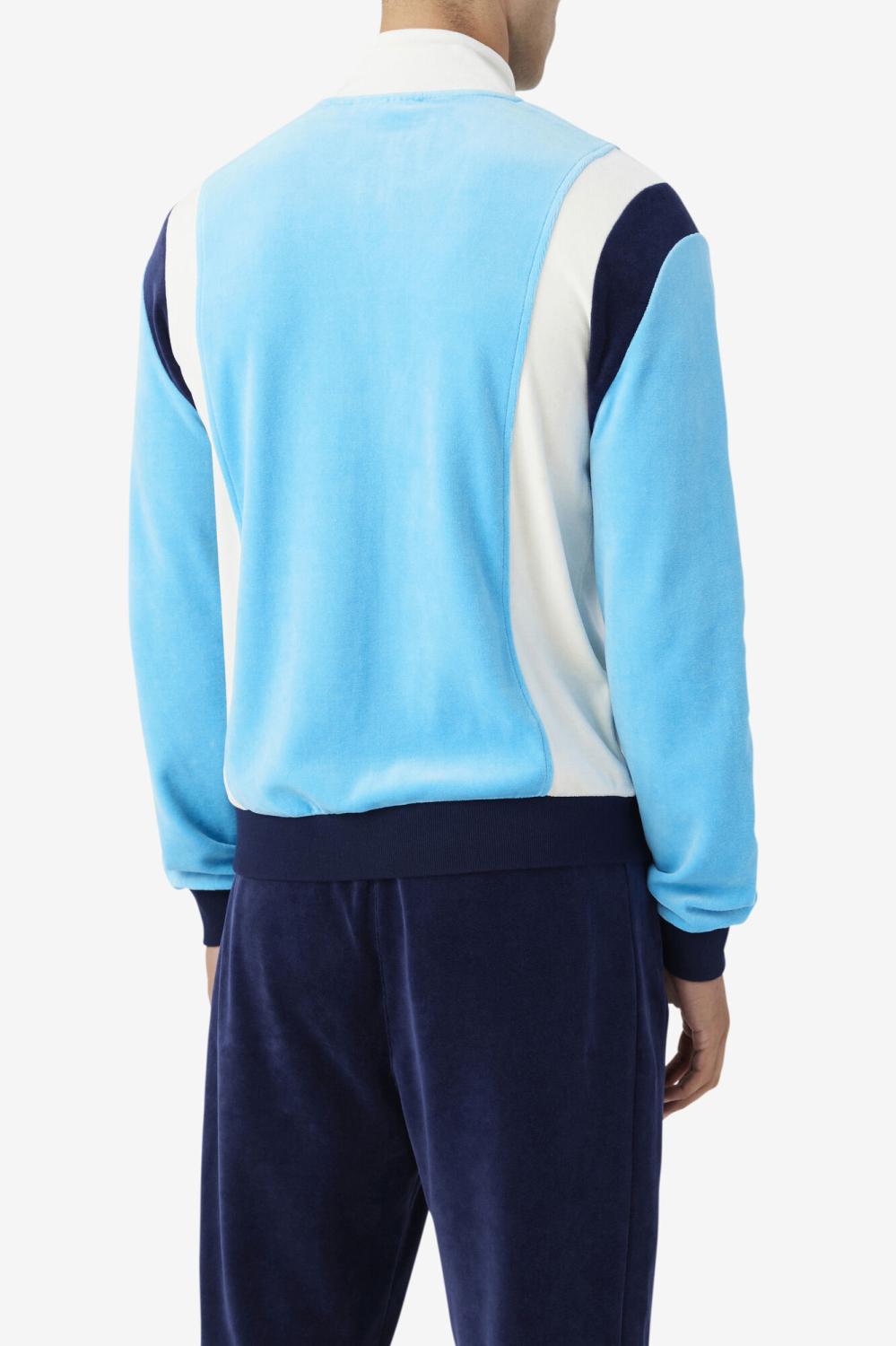 Men Sweatsuits &amp; Tracksuits | FILA Floyd Velour Jacket 156 AQUARIUS / EGRET / FILA NAVY