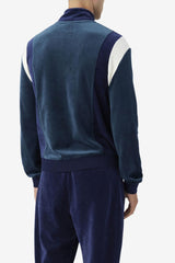 Men Sweatsuits &amp; Tracksuits | FILA Floyd Velour Jacket 292 DARK TEAL / FILA NAVY / EGRET