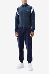 Men Sweatsuits &amp; Tracksuits | FILA Floyd Velour Jacket 292 DARK TEAL / FILA NAVY / EGRET