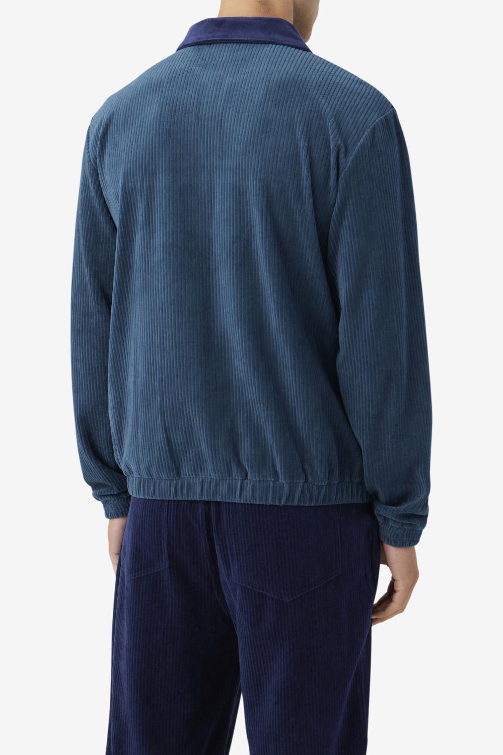 Men Sweatsuits &amp; Tracksuits | FILA Gerard Velour Jacket 292 DARK TEAL / FILA NAVY / EGRET