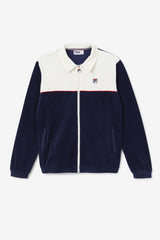 Men Sweatsuits &amp; Tracksuits | FILA Gerard Velour Jacket 410 FILA NAVY / EGRET / FILA RED