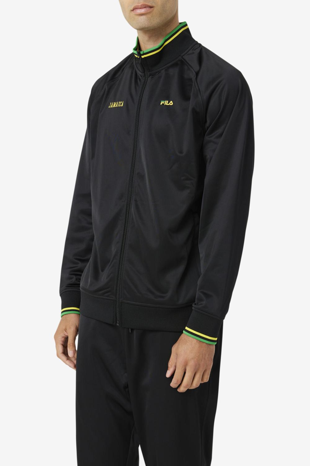 Men Sweatsuits &amp; Tracksuits | FILA Jamaica Track Jacket 001 BLACK / CYBER YELLOW / FERN GREEN