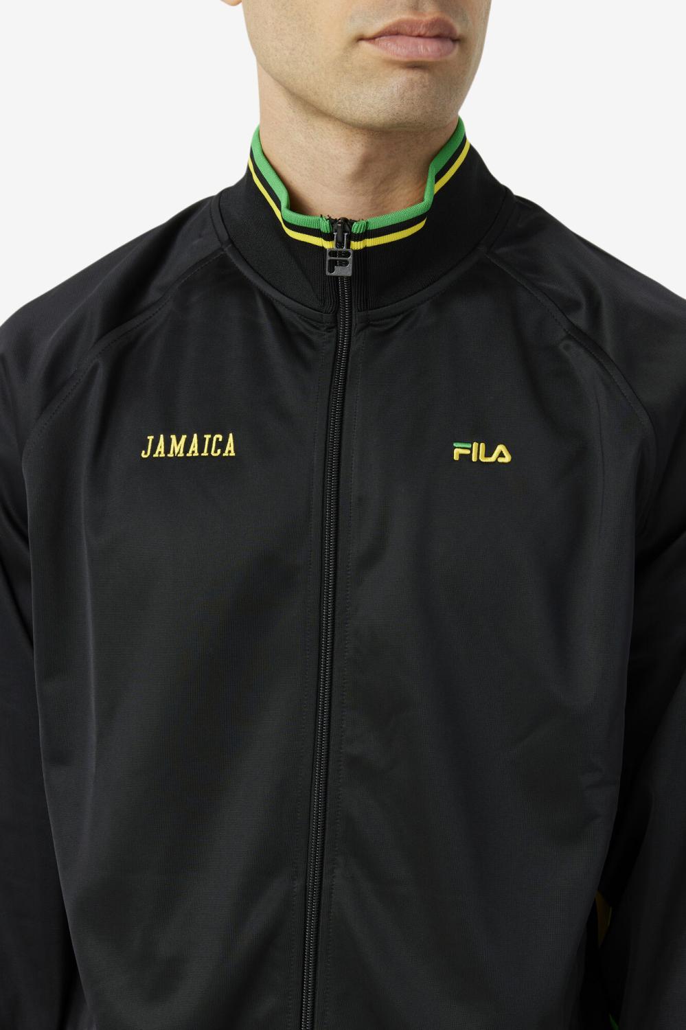 Men Sweatsuits &amp; Tracksuits | FILA Jamaica Track Jacket 001 BLACK / CYBER YELLOW / FERN GREEN