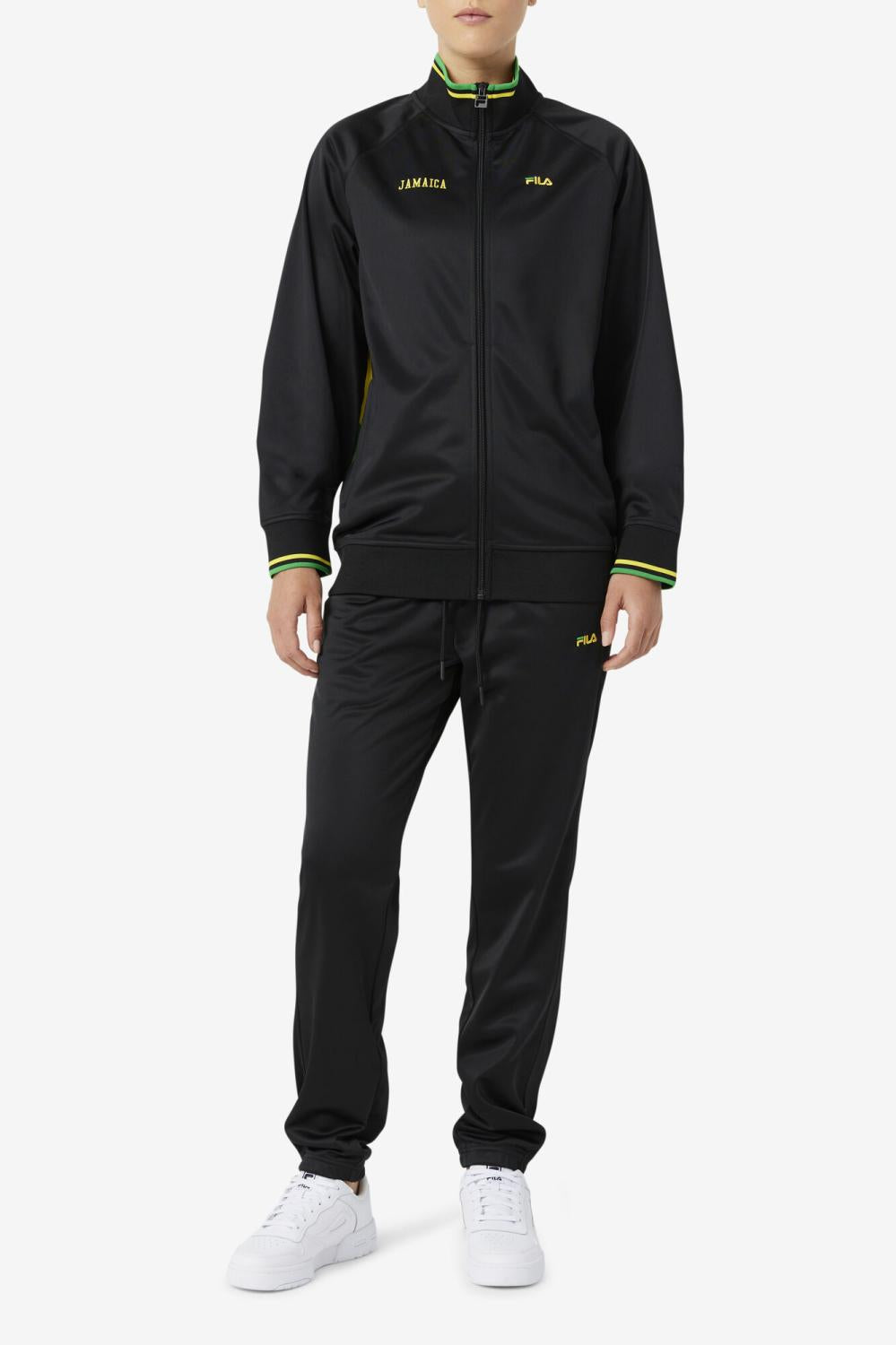 Men Sweatsuits &amp; Tracksuits | FILA Jamaica Track Jacket 001 BLACK / CYBER YELLOW / FERN GREEN