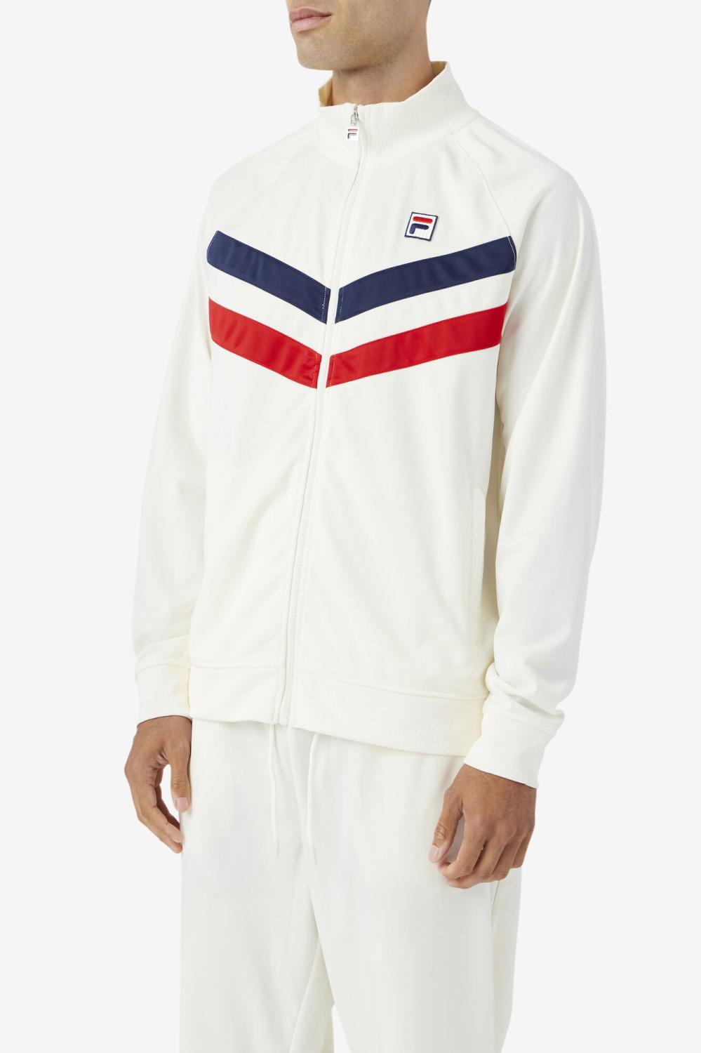 Men Sweatsuits &amp; Tracksuits | FILA Jaya Track Jacket 172 EGRET / FILA RED / FILA NAVY