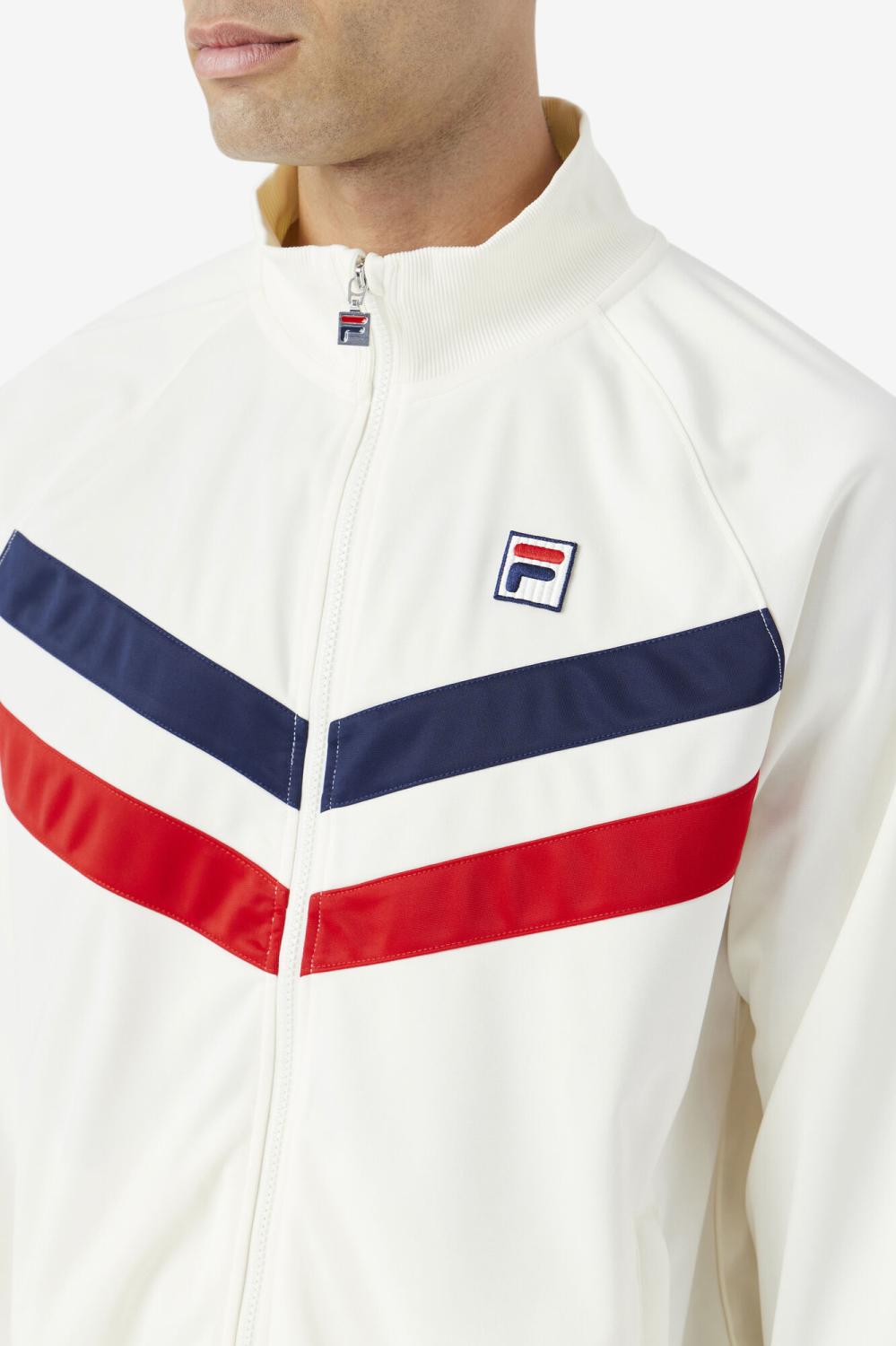 Men Sweatsuits &amp; Tracksuits | FILA Jaya Track Jacket 172 EGRET / FILA RED / FILA NAVY