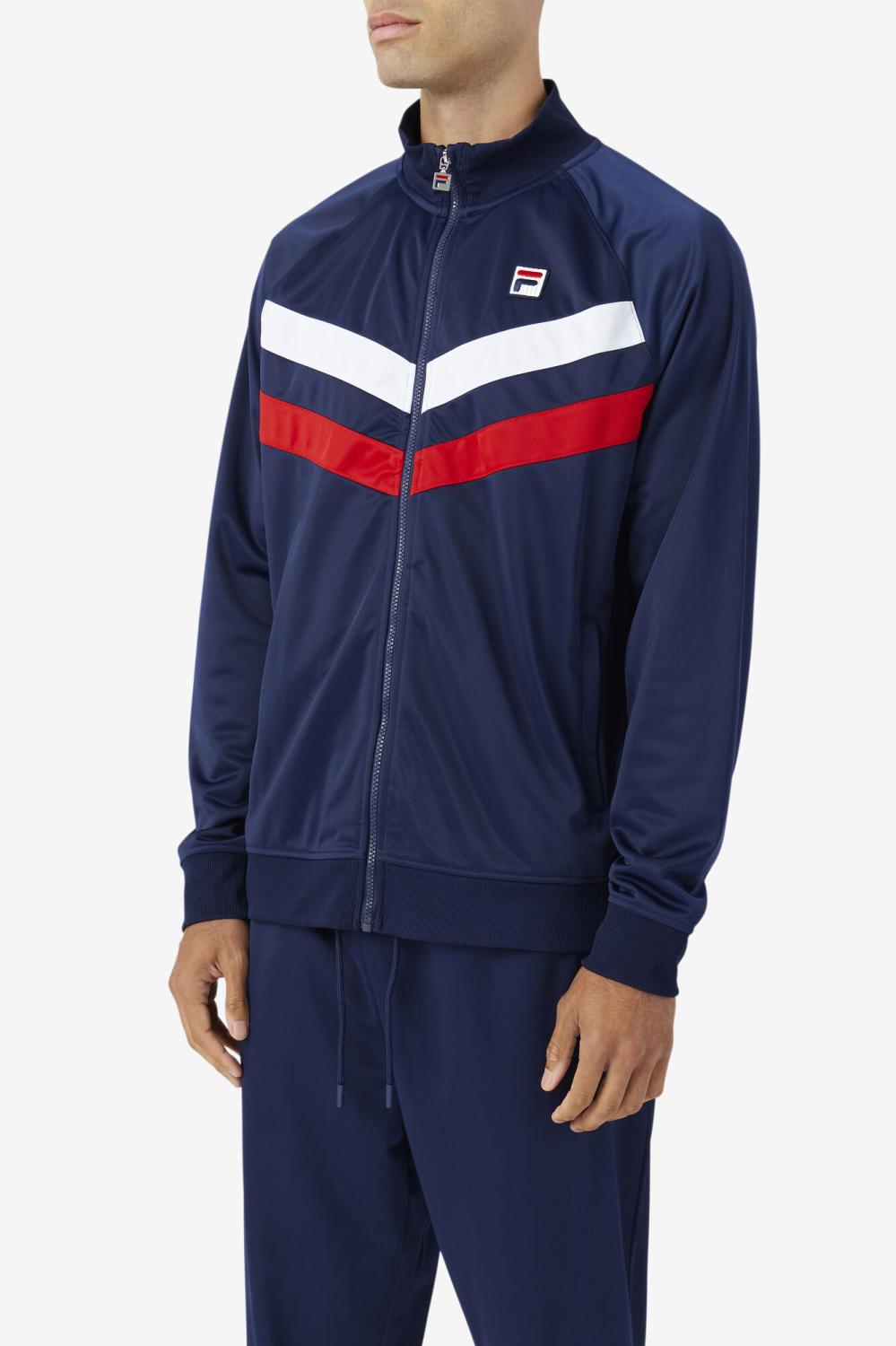 Men Sweatsuits &amp; Tracksuits | FILA Jaya Track Jacket 410 FILA NAVY / FILA RED / WHITE